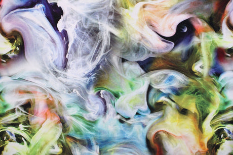 Rainbow Smoke Velvet Fabric - Blue Smoke Print, 36" X 60" (1 Yard)