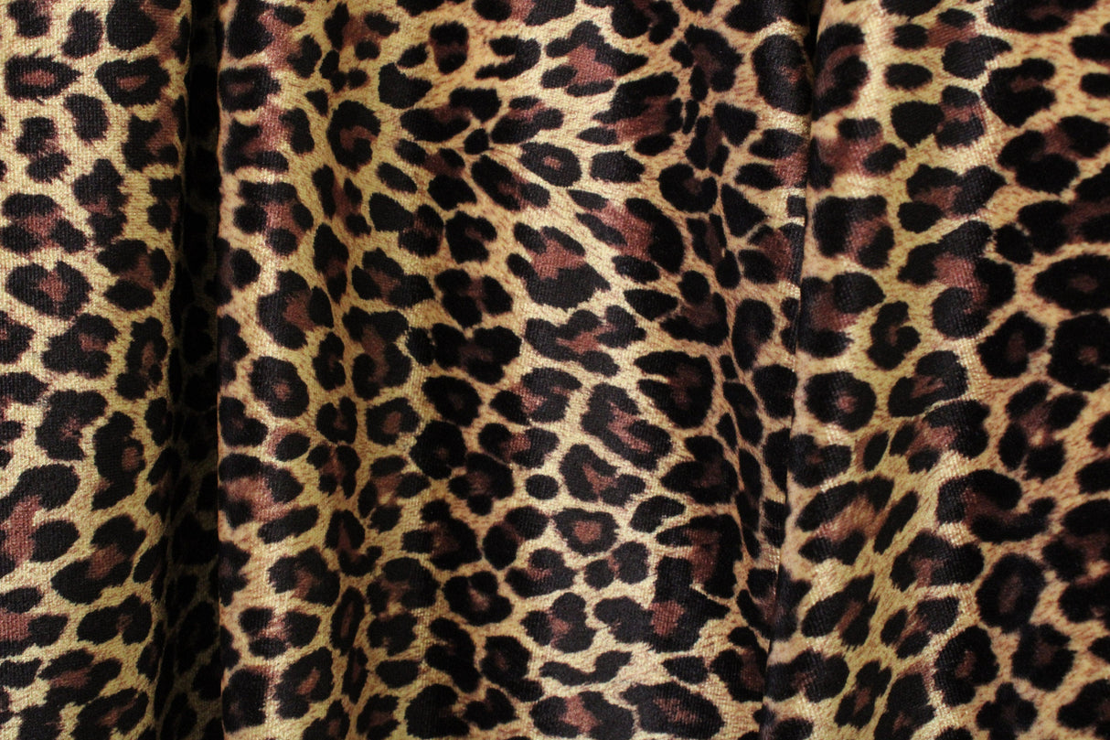 Classic Cheetah Velvet Fabric - Cheetah Print, 36" Width (1 Yard)