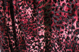 Maroon Cheetah Burnout Velvet Fabric - Maroon Cheetah, 4-Way Stretch, 1 Yard