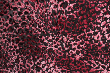 Maroon Cheetah Burnout Velvet Fabric - Maroon Cheetah, 4-Way Stretch, 1 Yard