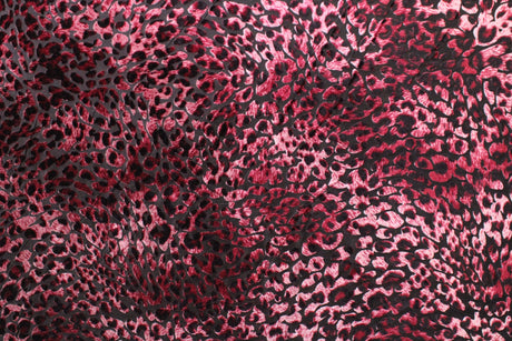 Maroon Cheetah Burnout Velvet Fabric - Maroon Cheetah, 4-Way Stretch, 1 Yard