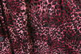 Maroon Cheetah Burnout Velvet Fabric - Maroon Cheetah, 4-Way Stretch, 1 Yard