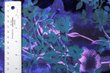 Dainty Floral Burnout Velvet Fabric - Rust/Purple Floral, 36" X 60" Width (1 Yard)