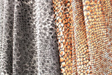 Snake Print Burnout Velvet Fabric - Brown Snake, Gray Snake, 4-Way Stretch, 36" Width (1 Yard)
