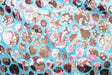Paisley Dots Burnout Velvet Fabric - Teal, Brown Paisley Dots, 36" Width (1 Yard)