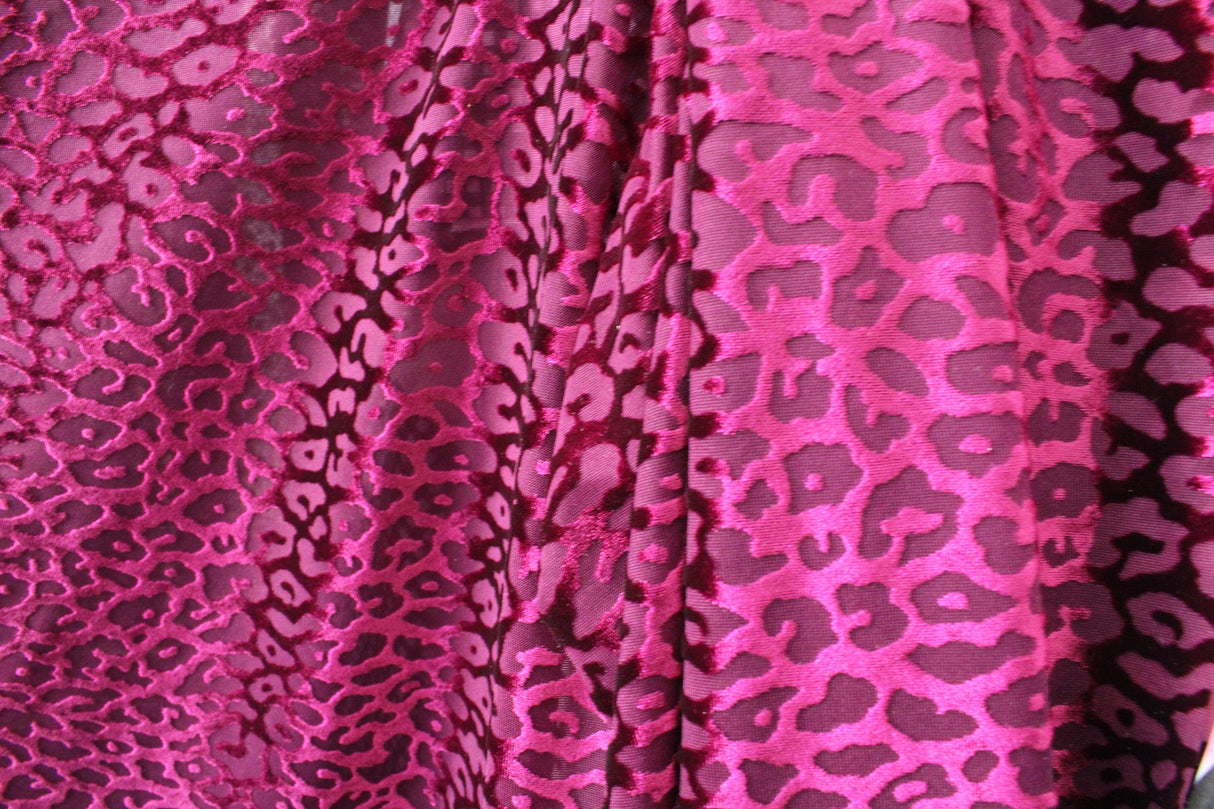 Luxury Cheetah Burnout Velvet Fabric - Cheetah Print, 36" Width (1 Yard)