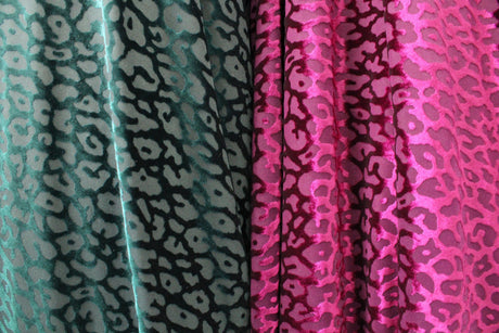 Luxury Cheetah Burnout Velvet Fabric - Cheetah Print, 36" Width (1 Yard)