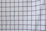 Black And White Geometric Grid Polyester Spandex Fabric - Black And White Geometric Grid, 58"/60" Width (1 Yard)