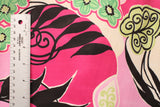 Pink And Green Abstract Floral Spandex Fabric - Pink And Green Abstract Floral, 58"/60" Width (Yard (36" X 60"))
