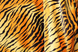 Tiger Velvet Fabric - Tiger Print, 4-Way Stretch, 36" X 60" (1 Yard)