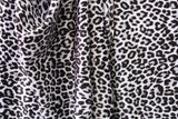 Silver Leopard Velvet Fabric - Silver Leopard Print, 36" X 60" (1 Yard)