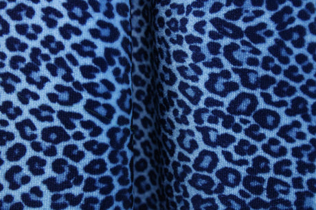 Blue Cheetah Velvet Fabric - Blue Cheetah Print, 36" X 60" (1 Yard)