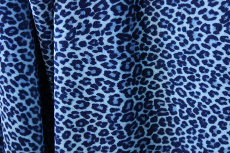 Blue Cheetah Velvet Fabric - Blue Cheetah Print, 36" X 60" (1 Yard)