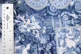 Blue Renaissance Velvet Fabric - Blue Cheetah Print, 36" X 60" (1 Yard)