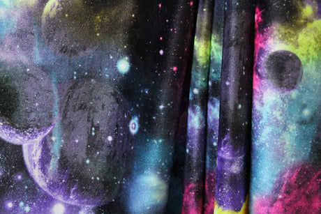 Colorful Galaxy Velvet Fabric - Printed Galaxy, 58"/60" Width (1 Yard)