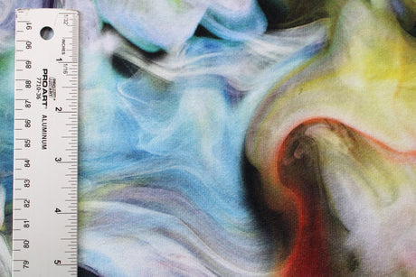 Rainbow Smoke Velvet Fabric - Blue Smoke Print, 36" X 60" (1 Yard)