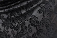 Damask Royal Floral Burnout Velvet Fabric - Black, Gold Damask Floral, 36" X 60" (1 Yard)