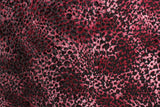 Maroon Cheetah Burnout Velvet Fabric - Maroon Cheetah, 4-Way Stretch, 1 Yard