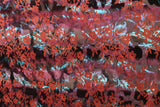 Dainty Floral Burnout Velvet Fabric - Rust/Purple Floral, 36" X 60" Width (1 Yard)