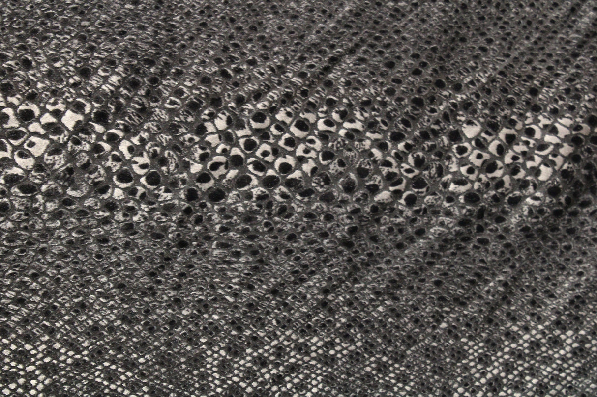 Snake Print Burnout Velvet Fabric - Brown Snake, Gray Snake, 4-Way Stretch, 36" Width (1 Yard)
