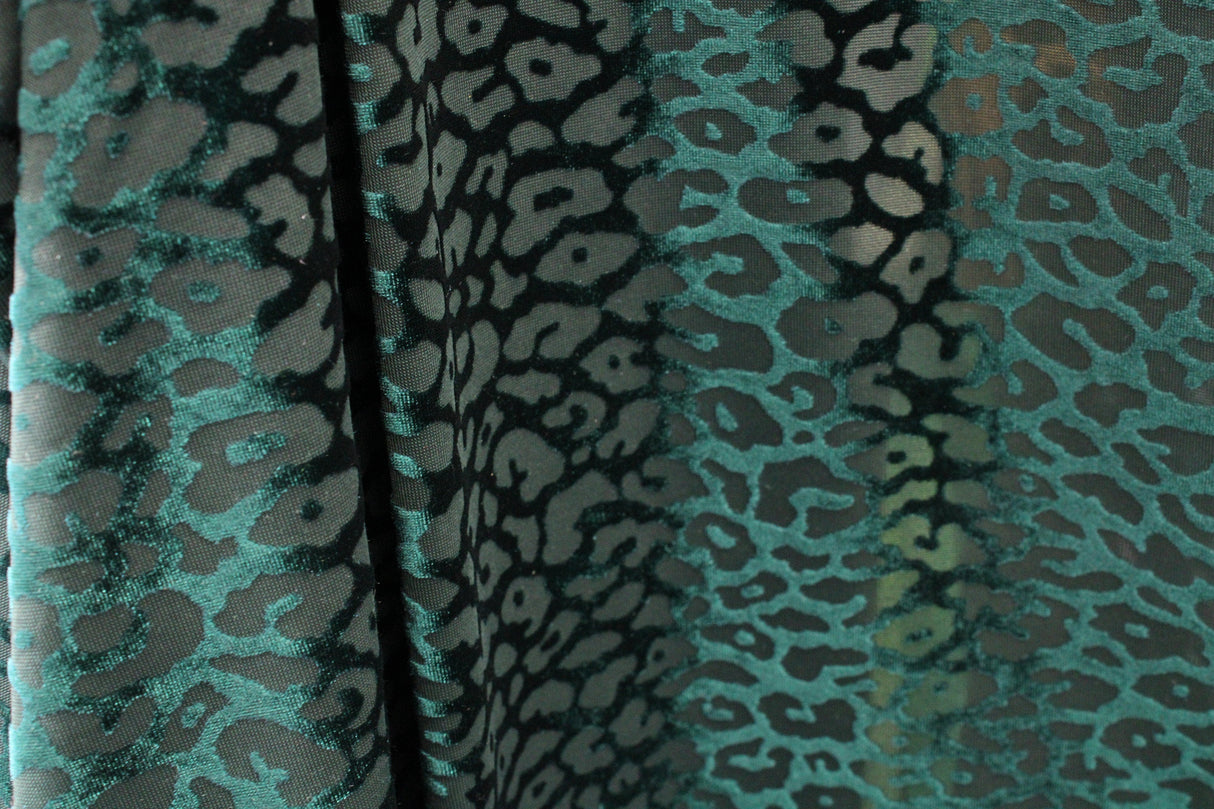 Luxury Cheetah Burnout Velvet Fabric - Cheetah Print, 36" Width (1 Yard)