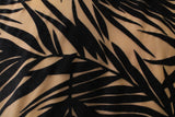 Palm Leaves Burnout Velvet Fabric - Black, Teal, White, Gray Palm Leaves, 36" X 60" (1 Yard)