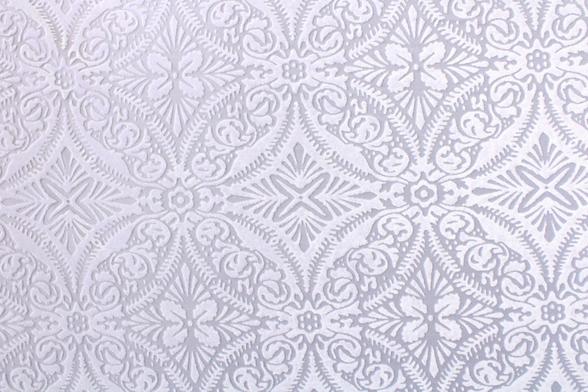 Lili Damask Burnout Velvet Fabric - 4-Way Stretch Damask Pattern, 36" Width (1 Yard)