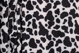 Black And White Cow Print Polyester Spandex Fabric - Black And White Cow Print, 58"/60" Width (1 Yard)