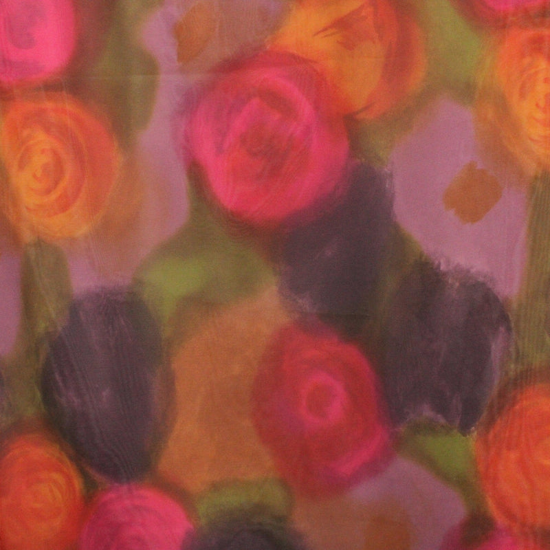 Watercolor Roses Printed Mesh Fabric - Watercolor Roses Print, 36" X 60" (1 Yard)