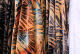 Palm Leaves Burnout Velvet Fabric - Black, Teal, White, Gray Palm Leaves, 36" X 60" (1 Yard)