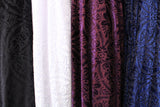 Lili Damask Burnout Velvet Fabric - 4-Way Stretch Damask Pattern, 36" Width (1 Yard)