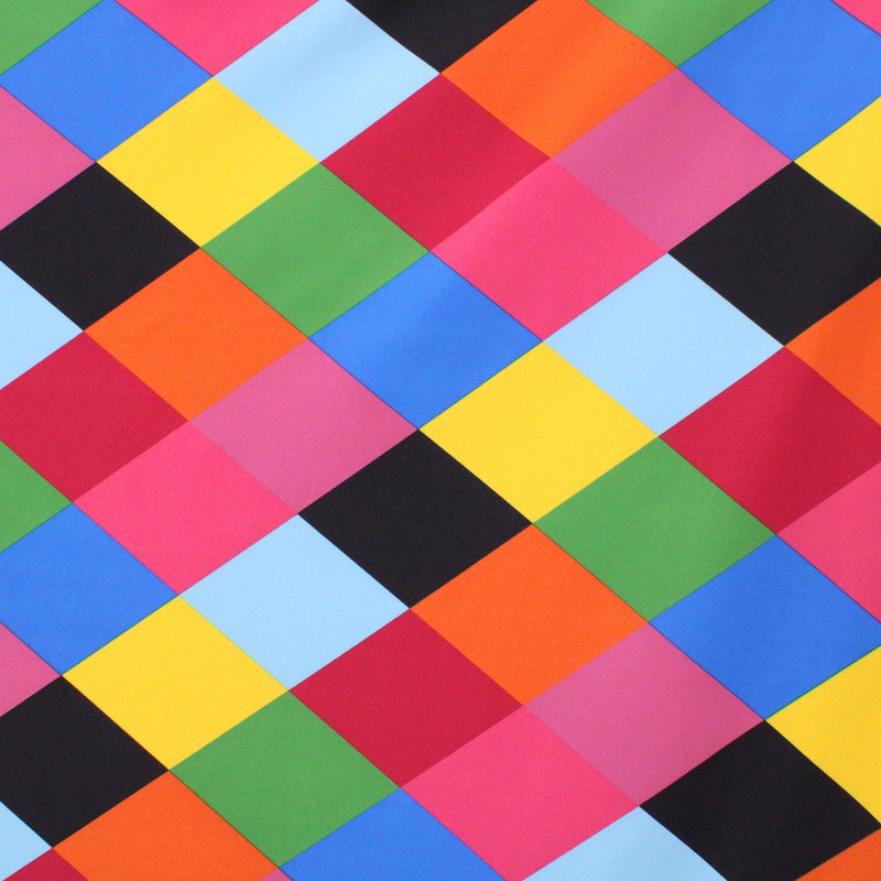 Diamond Rainbow Argyle Spandex Fabric - Rainbow Argyle Print, 58"/60" Width (1 Yard)