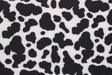Black And White Cow Print Polyester Spandex Fabric - Black And White Cow Print, 58"/60" Width (1 Yard)