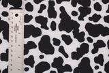 Black And White Cow Print Polyester Spandex Fabric - Black And White Cow Print, 58"/60" Width (1 Yard)