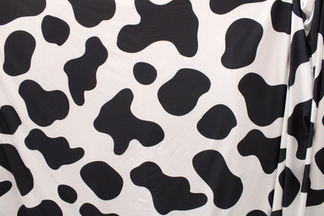 Large Cow Print Polyester Spandex Fabric - Cow Print, 58"/60" Width (Yard 36" X 60")
