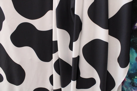 Large Cow Print Polyester Spandex Fabric - Cow Print, 58"/60" Width (Yard 36" X 60")