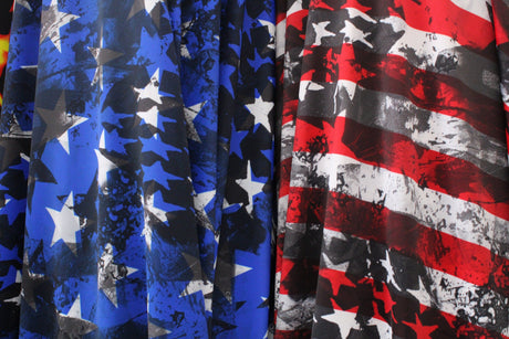 American Patriot Spandex Fabric - Patriotic Red/Blue Print, 58/60" Width (1 Yard)