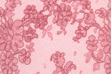 Pink Lace Printed Mesh Fabric - Pink Lace, 4-Way Stretch, 36" X 60" (1 Yard)