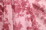 Pink Lace Printed Mesh Fabric - Pink Lace, 4-Way Stretch, 36" X 60" (1 Yard)