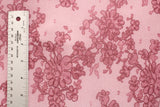 Pink Lace Printed Mesh Fabric - Pink Lace, 4-Way Stretch, 36" X 60" (1 Yard)