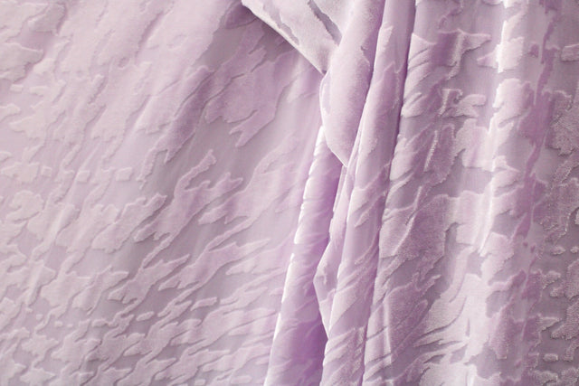Lilac Abstract Zebra Burnout Velvet Fabric - Lilac Abstract Zebra, 4-Way Stretch, 58" Width (1 Yard)