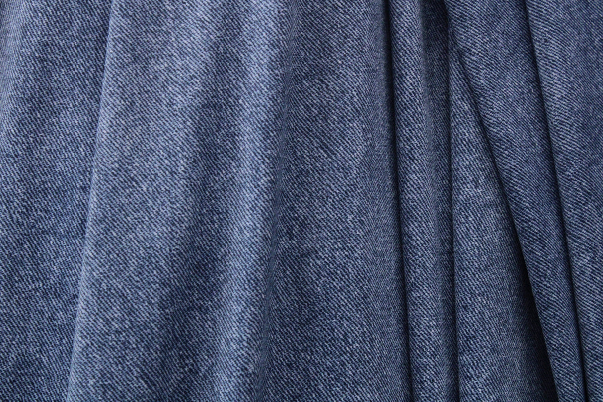 Denim Wash Polyester Spandex Fabric - Denim Print, Light/Medium/Dark, 58"/60" Width (1 Yard)
