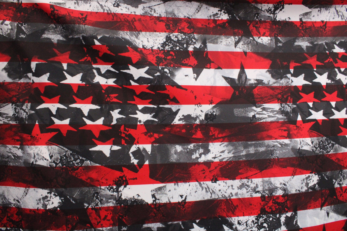 American Patriot Spandex Fabric - Patriotic Red/Blue Print, 58/60" Width (1 Yard)