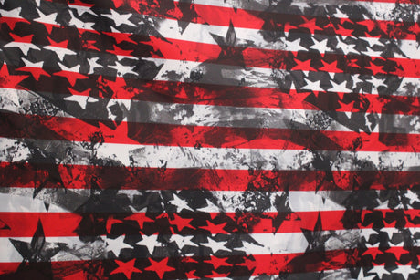 American Patriot Spandex Fabric - Patriotic Red/Blue Print, 58/60" Width (1 Yard)
