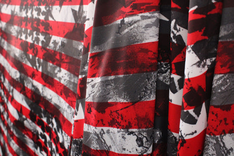 American Patriot Spandex Fabric - Patriotic Red/Blue Print, 58/60" Width (1 Yard)