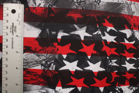 American Patriot Spandex Fabric - Patriotic Red/Blue Print, 58/60" Width (1 Yard)