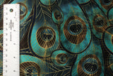 Vibrant Peacock Velvet Fabric - Peacock Print, 4-Way Stretch, 36" X 60" (1 Yard)