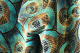 Vibrant Peacock Velvet Fabric - Peacock Print, 4-Way Stretch, 36" X 60" (1 Yard)