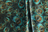 Vibrant Peacock Velvet Fabric - Peacock Print, 4-Way Stretch, 36" X 60" (1 Yard)
