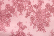 Pink Lace Printed Mesh Fabric - Pink Lace, 4-Way Stretch, 36" X 60" (1 Yard)